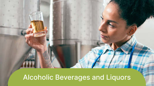 Specialist evaluating quality in a beverage and spirits production plant