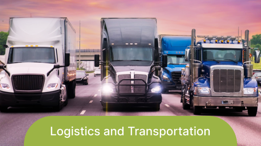 Freight trucks on the highway representing logistics and transportation
