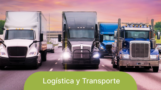 Camiones de carga en carretera representando logística y transporte